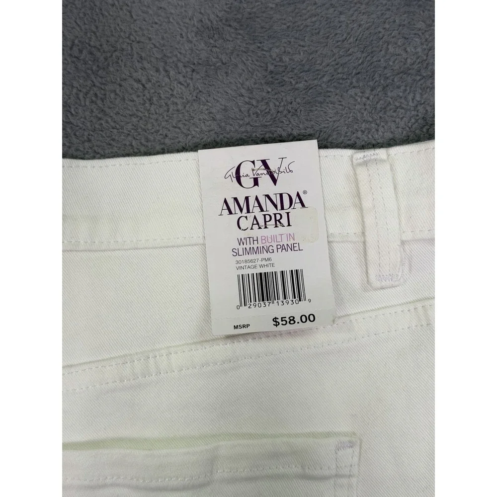 New Gloria Vanderbilt Jeans Womens 18W Plus White Denim Amanda Capri High Rise